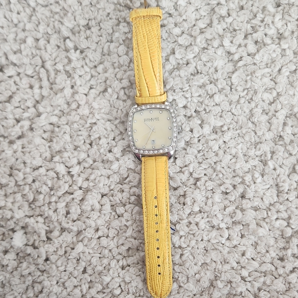 Yellow Joan Rivers Watch with Crystal Accents